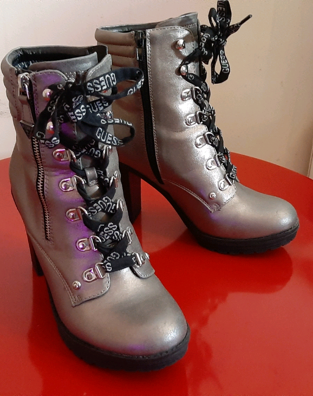 guess high heel combat boots